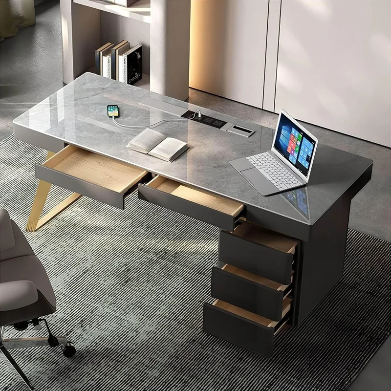 Modern Office Desk - Brigitte Slate Workstation Furniture