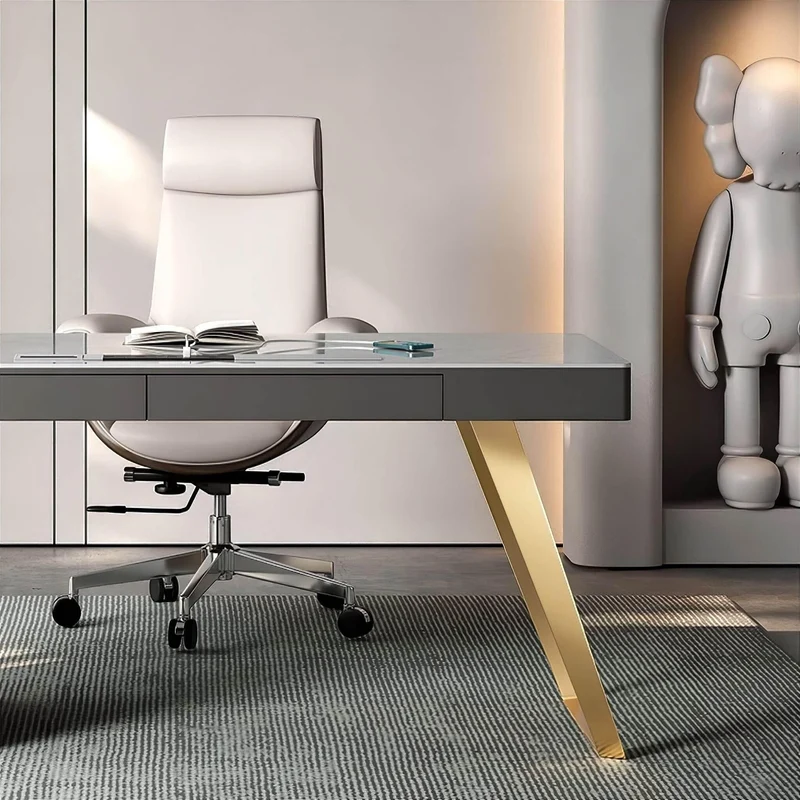 Modern Office Desk - Brigitte Slate Workstation Furniture