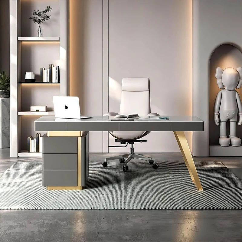 Modern Office Desk - Brigitte Slate Workstation Furniture