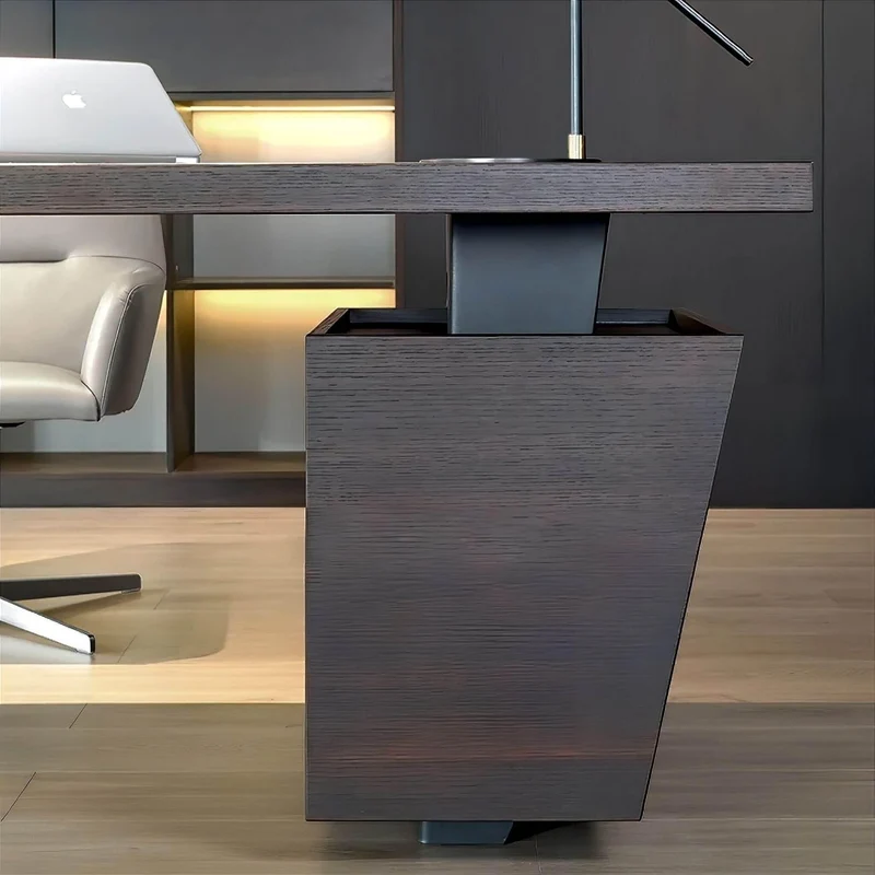 Stylish Oak Office Desk - Elegant Wooden Workstation