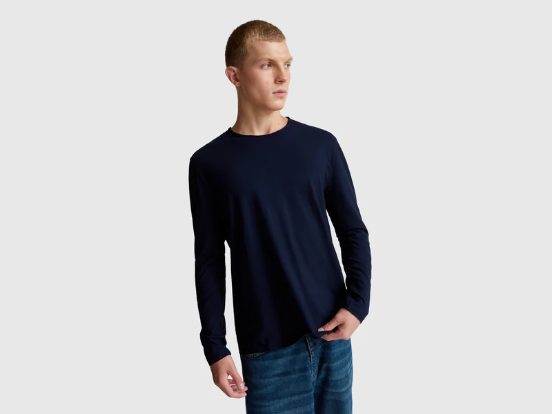 Langarm-T-Shirt aus 100 % Baumwolle