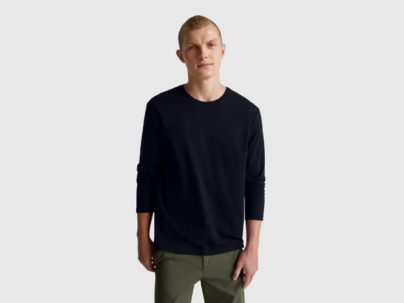 Langarm-T-Shirt aus reiner Baumwolle