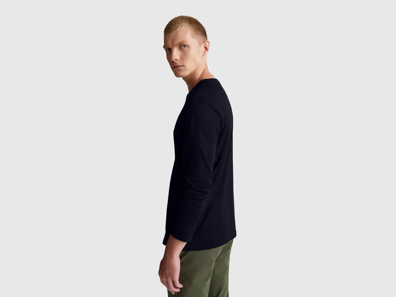 Langarm-T-Shirt aus reiner Baumwolle