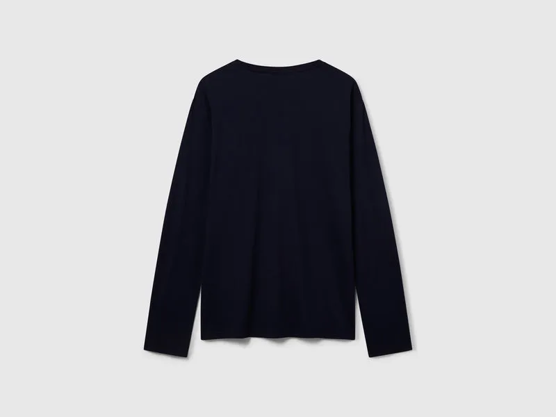 Langarm-T-Shirt aus reiner Baumwolle