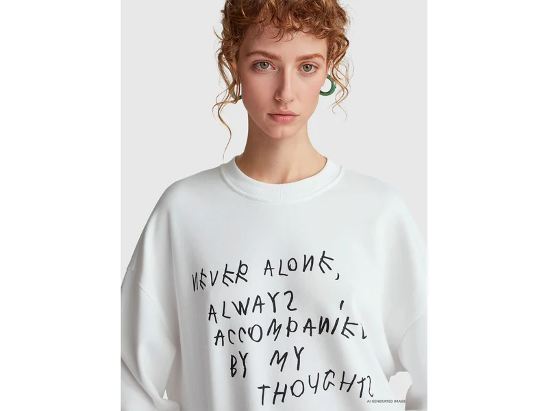Weißes Sweatshirt mit Coco Capitán-Stickerei