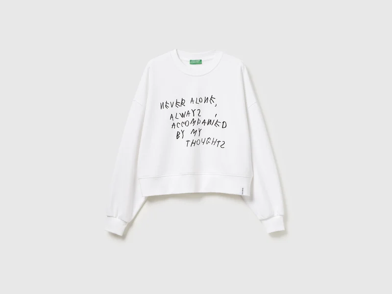 Weißes Sweatshirt mit Coco Capitán-Stickerei