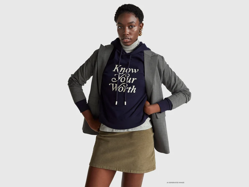 Kapuzenpullover mit Slogan