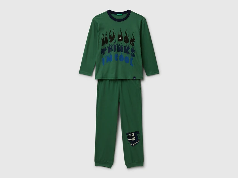Baumwollpyjama mit Aufdruck