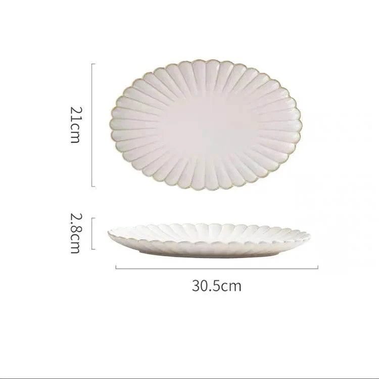 Vintage Striped Ceramic Dining Table Set - Kitchen Tableware