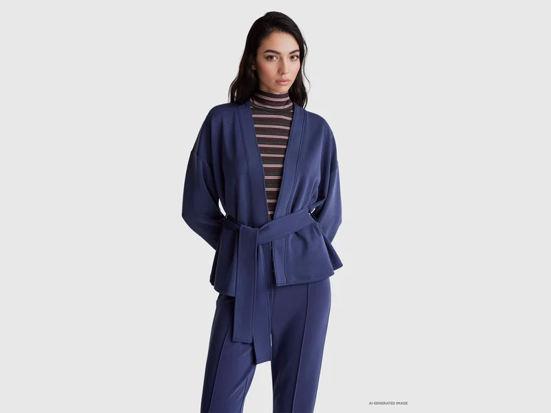 Strickjacke mit Sweatshirtgürtel