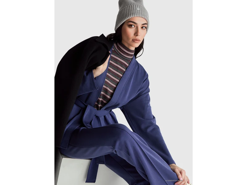 Strickjacke mit Sweatshirtgürtel