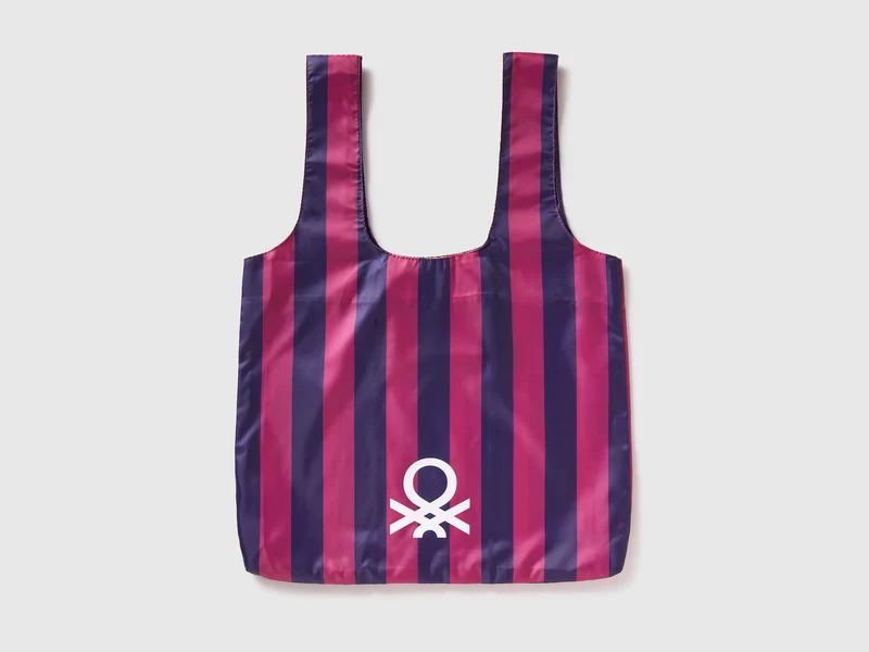 Lila und fuchsia gestreifte Tragetasche