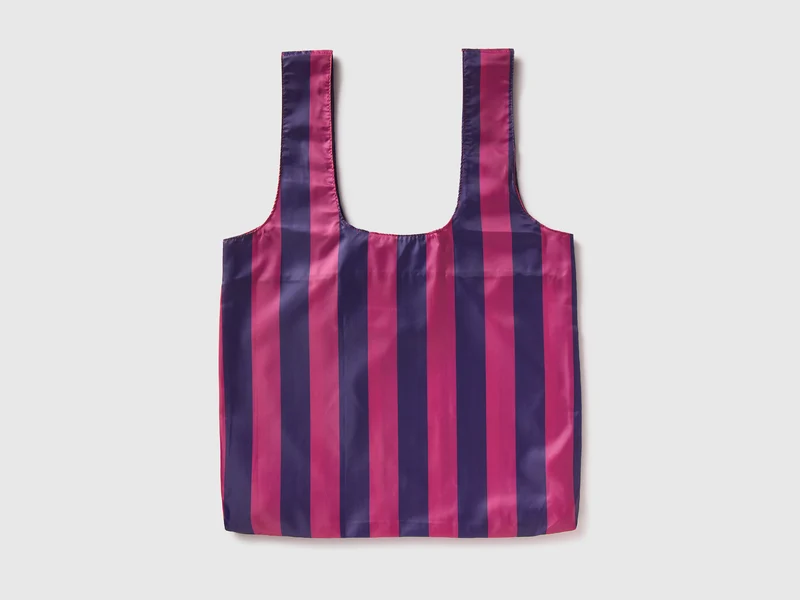 Lila und fuchsia gestreifte Tragetasche