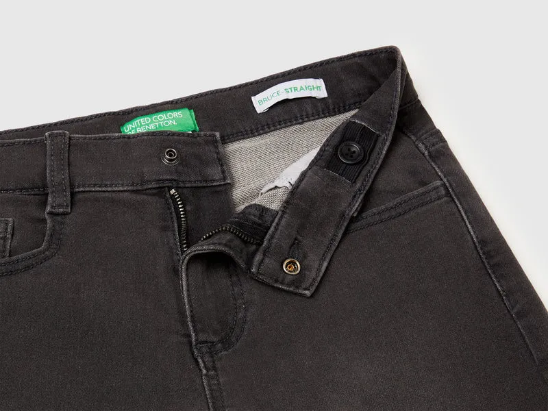 Stretch denim Bermuda shorts