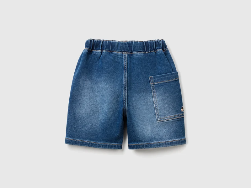 Stretch denim Bermuda shorts