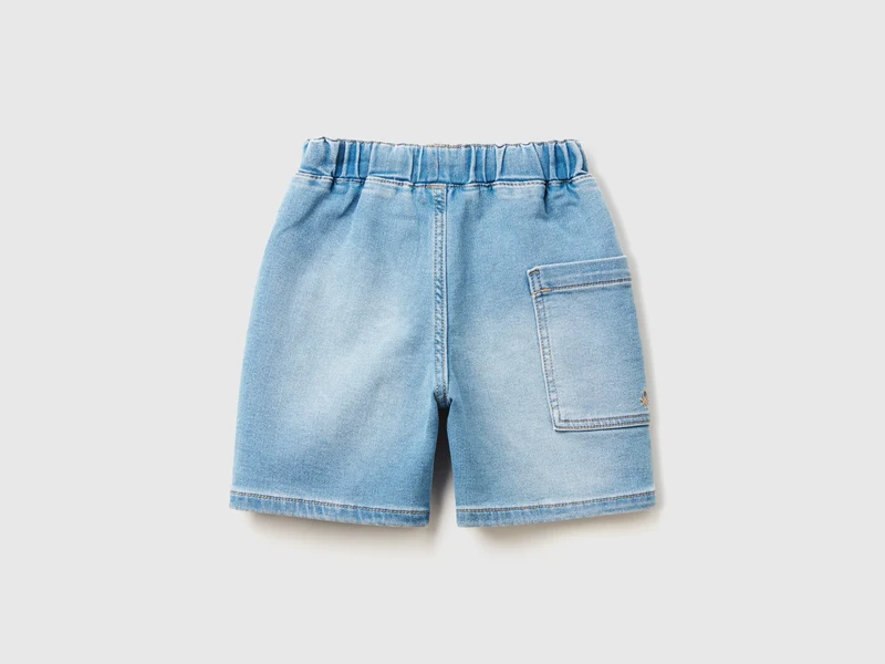 Stretch denim Bermuda shorts