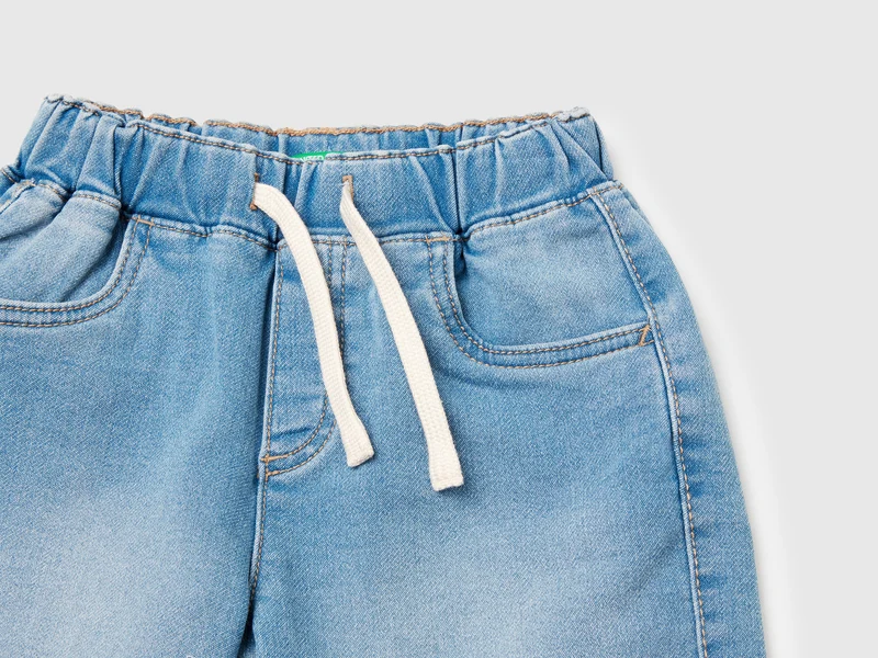 Stretch denim Bermuda shorts