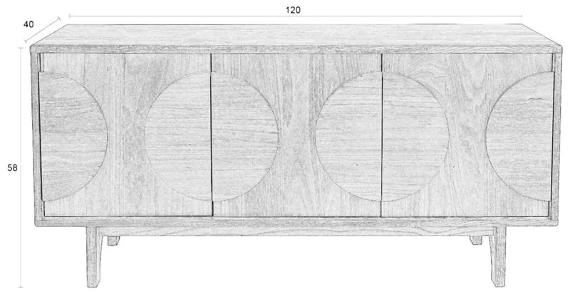 Sideboard GROOVE mit 3 Türen und Walnussfurnier von Zuiver