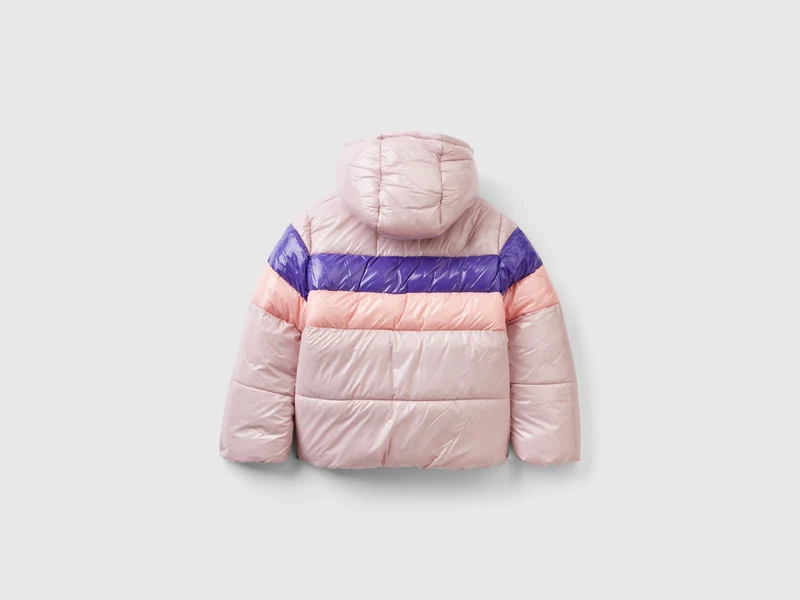 Wattierter Anorak mit Farbblöcken