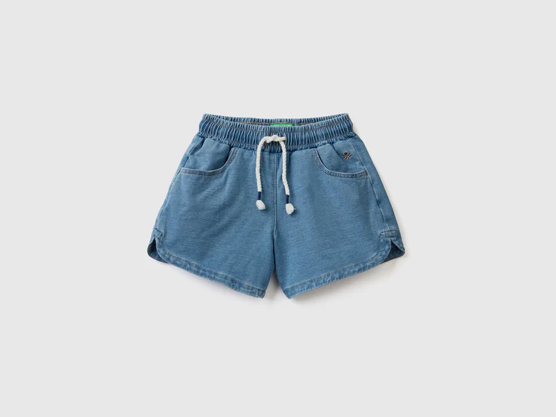 Bermudas aus Sweatstoff mit Denim-Effekt