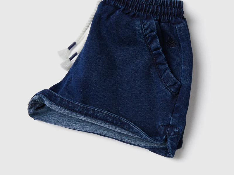 Bermudas aus Sweatstoff mit Denim-Effekt