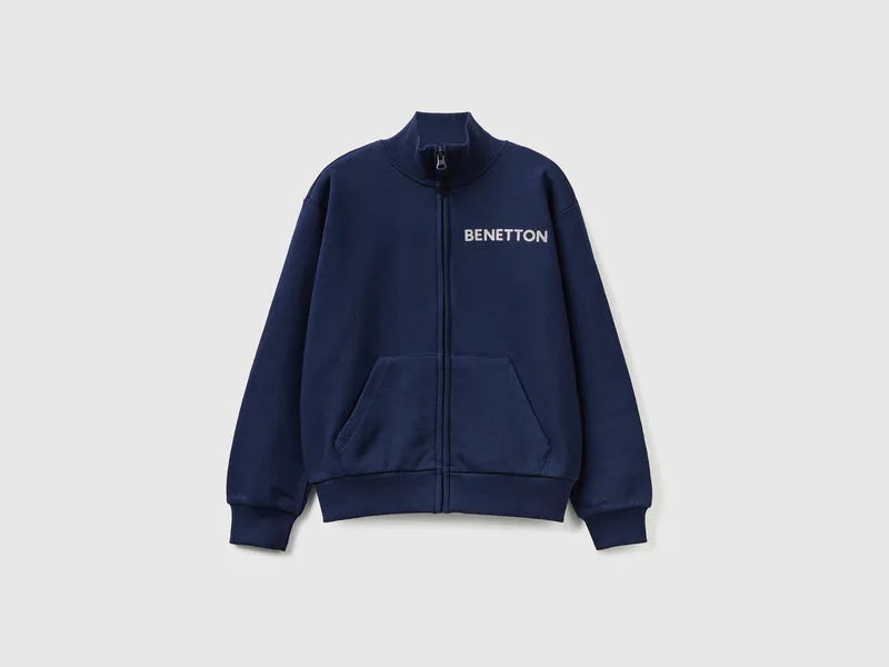 Sweatshirt mit Reißverschluss und Kragen