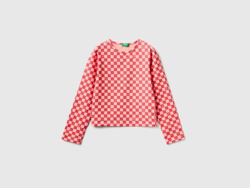 Shirt aus stretchiger Baumwolle mit Schachbrettmuster