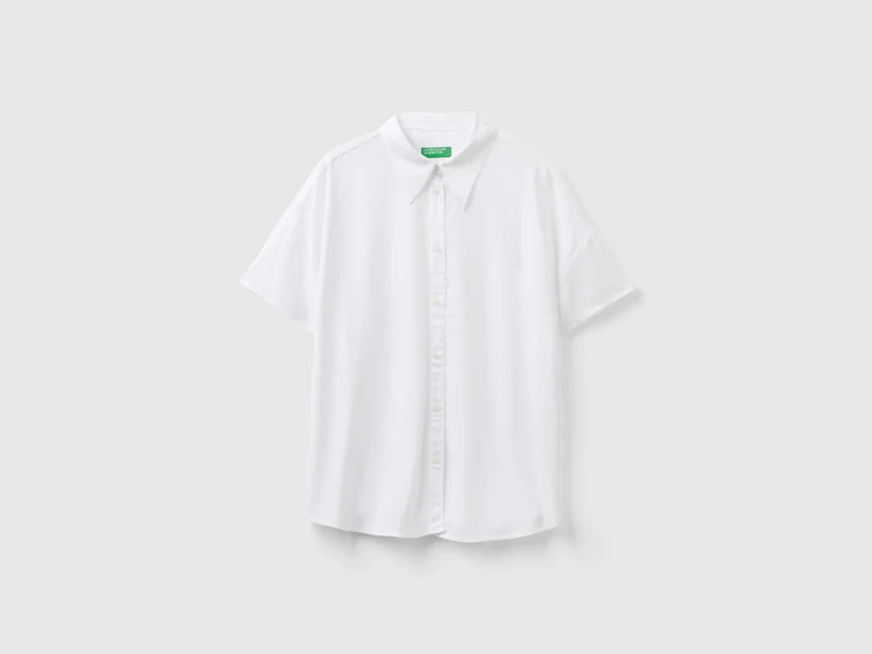 Bluse aus Viskose mit kurzen Ärmeln