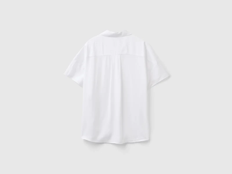 Bluse aus Viskose mit kurzen Ärmeln