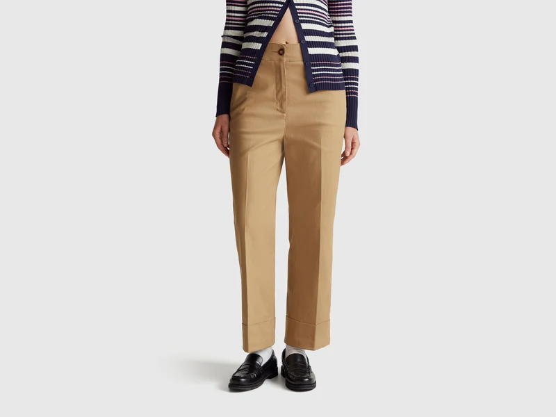 Gerade Hose mit Bündchen
