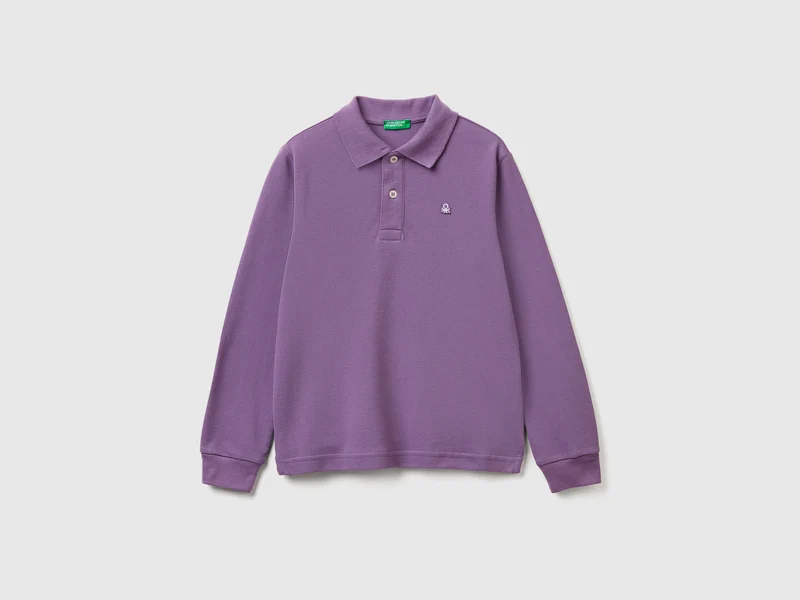 Langärmliges Poloshirt aus Baumwolle