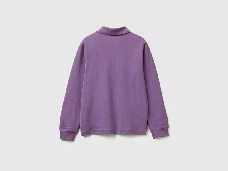 Langärmliges Poloshirt aus Baumwolle