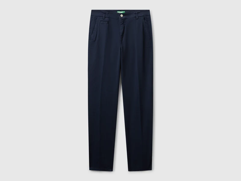 Slim Fit Chinohose aus dunkelblauer Baumwolle