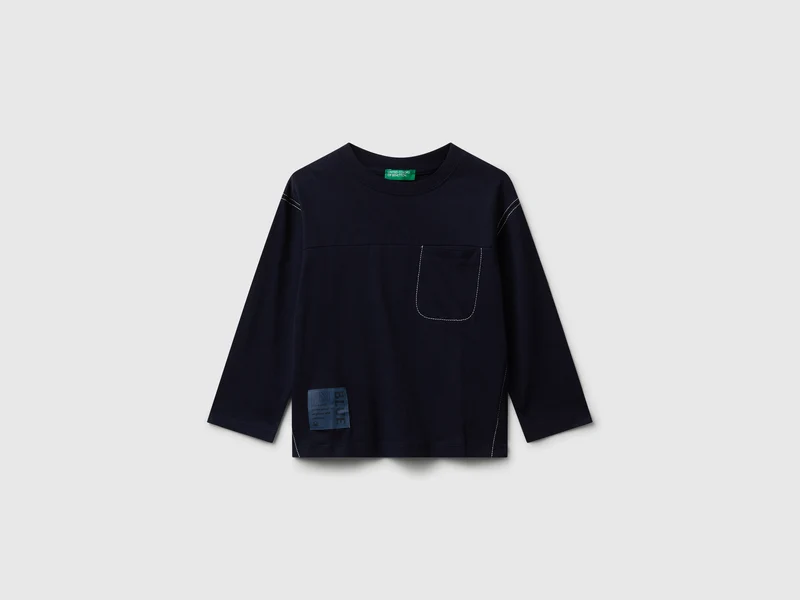 Langarm-T-Shirt mit dickem Aufdruck