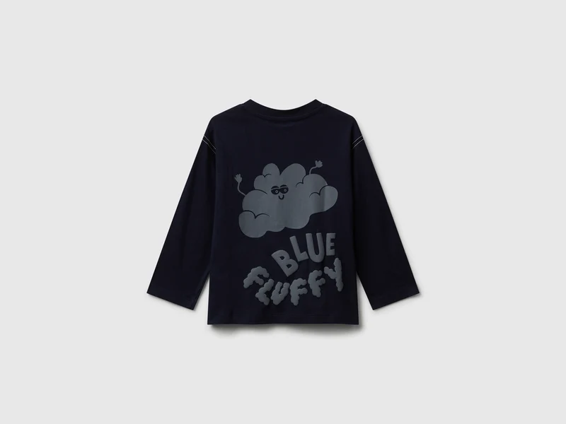 Langarm-T-Shirt mit dickem Aufdruck