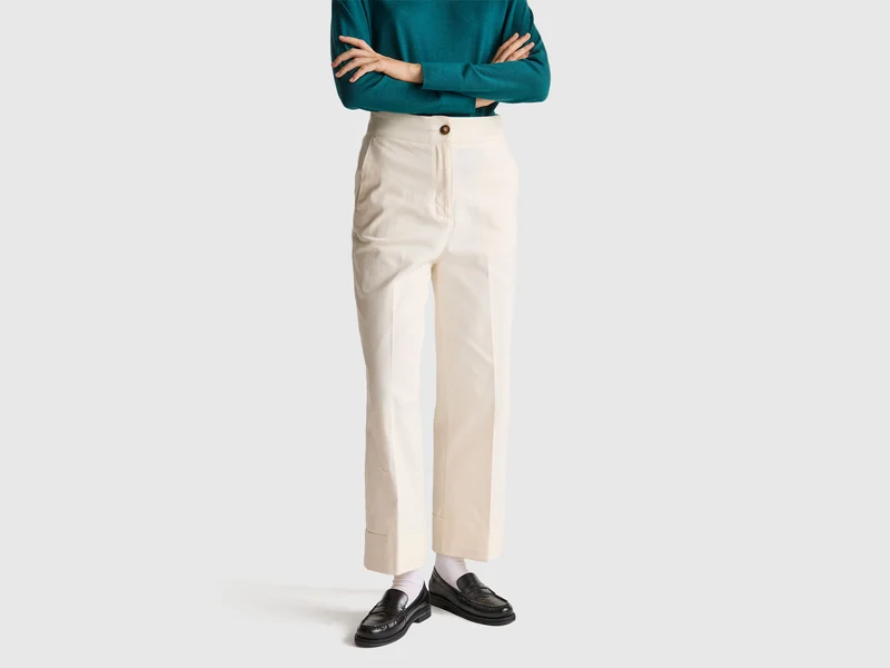 Gerade Hose mit Bündchen