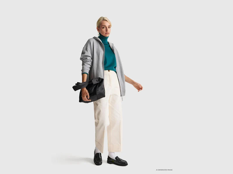 Gerade Hose mit Bündchen