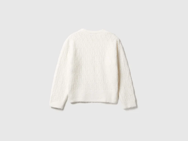 Pullover aus einer Baumwollmischung mit Lochmuster