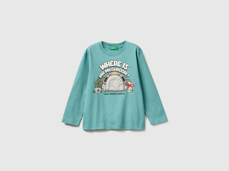 T-Shirt mit Print und Applikation