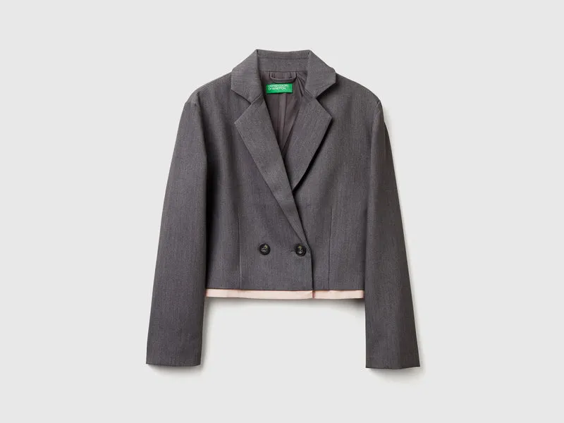 Zweireihiger Blazer im Boxy-Fit
