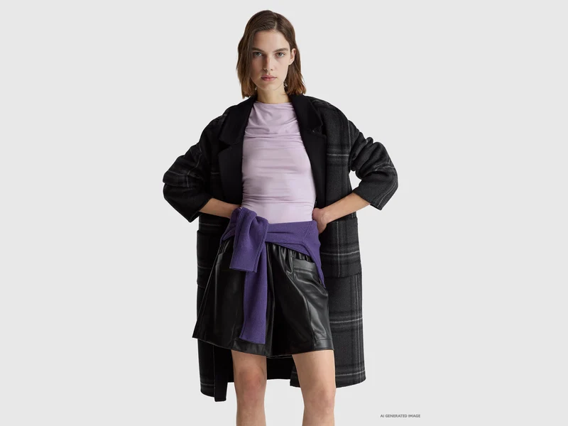 Bermudashorts aus beschichtetem Stoff