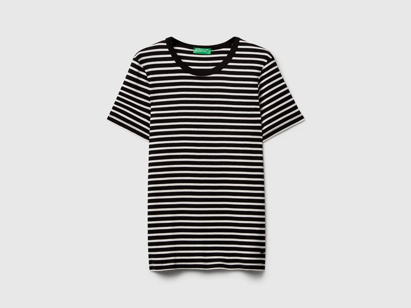 Gestreiftes T-Shirt mit Rundhalsausschnitt