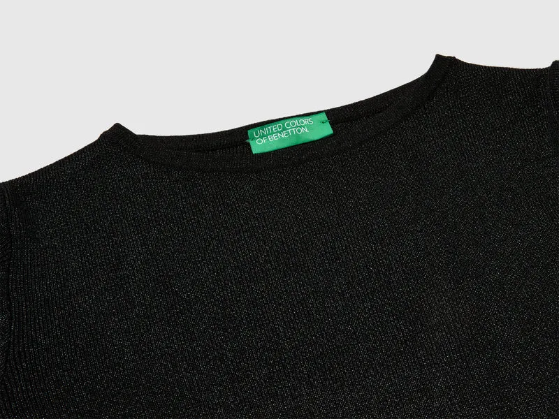 Pullover mit Gürtel und Lurex