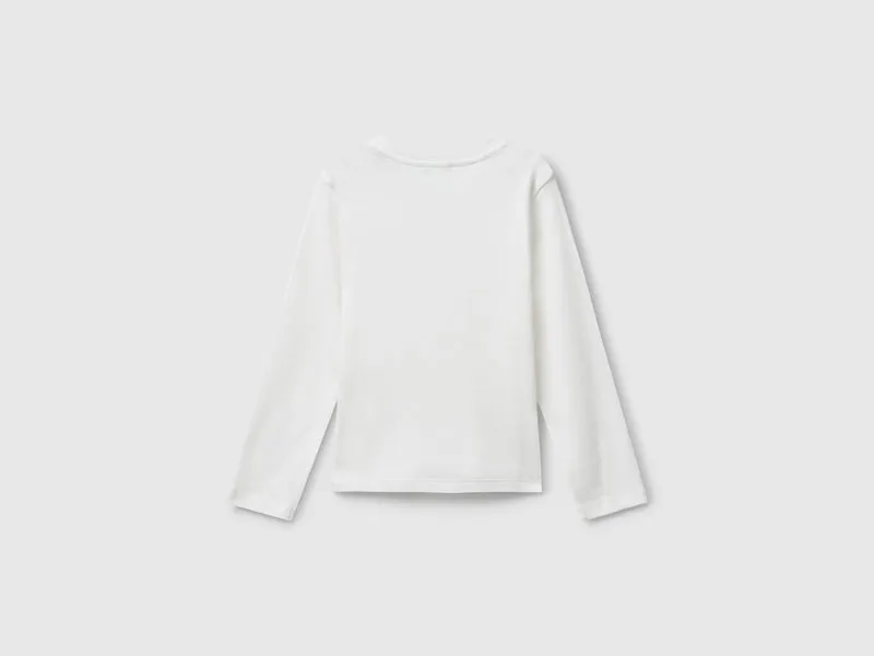 Baumwoll-T-Shirt mit Glitzer-Logo