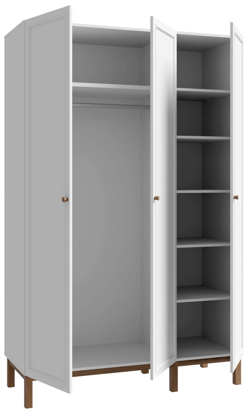 Kleiderschrank PENKRIDGE 3 Türen Optik: Secret Grey und Schlammeiche