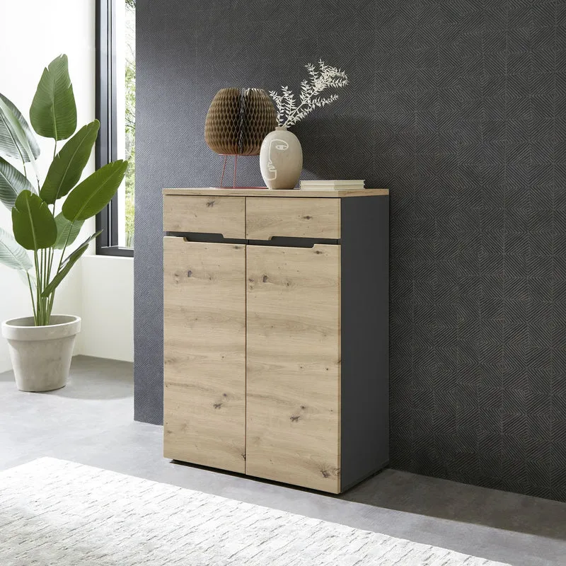 Kommode MEMPHIS 2-türig Artisan Eiche Graphit Nachbildung