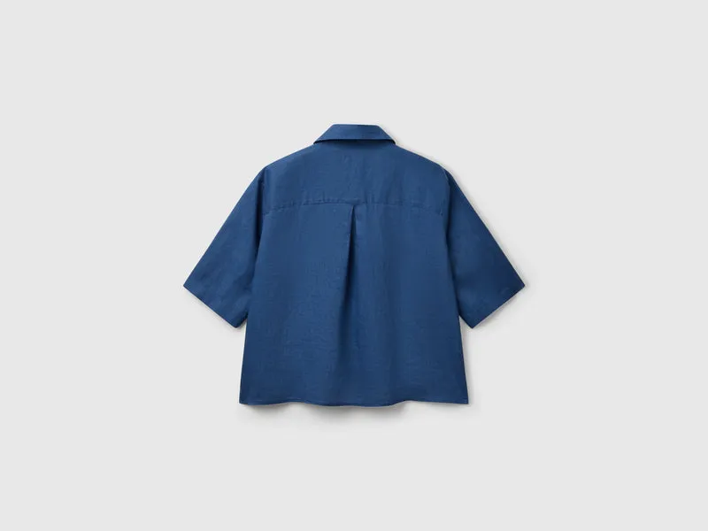 Kurzes Hemd aus reinem Leinen