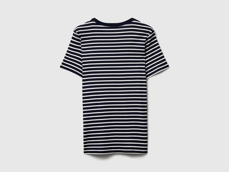 Gestreiftes T-Shirt mit Rundhalsausschnitt