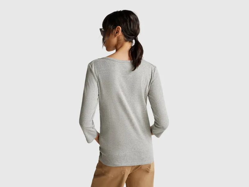T-Shirt mit U-Boot-Ausschnitt