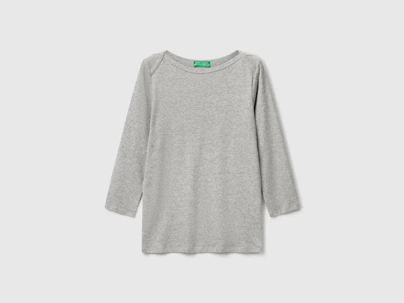 T-Shirt mit U-Boot-Ausschnitt